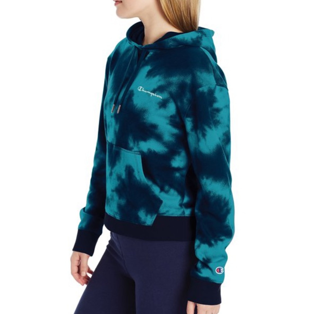 Champion - Tie Dye Pullover Hoodie - Teal/Black - Size XXL